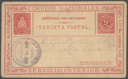 El Salvador - Postal Stationery: 1884/1929, Assortment Of 17 Used Stationery Car - Salvador