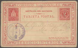 El Salvador - Postal Stationery: 1884/1929, Assortment Of 17 Used Stationery Car - El Salvador