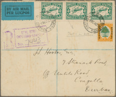 South Africa: 1925/1938 Six Airmail Covers To England (2) Resp. Inland, With 192 - Lettres & Documents