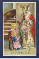 CPA Saint Nicolas Père Noël Santa Claus Nicolo Nicolaas Circulé Gaufré Embossed - Saint-Nicolas