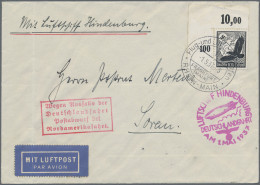 Air Mail - Germany: 1912/1939, Interessanter Posten Von Insgesamt 19 Vielseitige - Airmail & Zeppelin