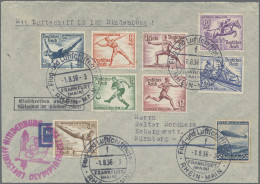 Air Mail - Germany: 1912/1939, Partie Von 35 Briefen Und Karten Ab Rhein/Main 19 - Posta Aerea & Zeppelin