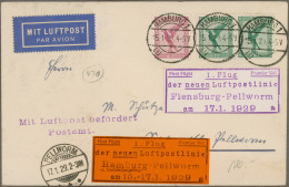 Air Mail - Germany: 1919/1938, Interessante Sammlung Mit über 300 Meist Erstflug - Poste Aérienne & Zeppelin