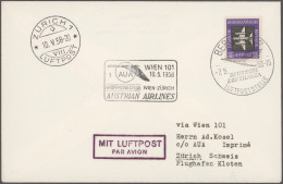 Airmail - Europe: 1958/1960, Sammlung Von 167 Briefen Und Karten AUSTRIA AIRLINE - Autres - Europe
