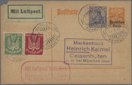 Air Mail: 1922/1925 Ca.: 32 Airmail Cards, Covers And Postal Stationery Items Fr - Sonstige & Ohne Zuordnung