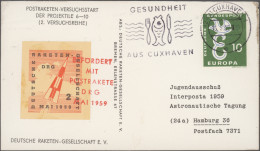 Rocket Mail: 1960, Posten Raketenpost Und Erstflüge Lufthansa Mit Marken, Signie - Other & Unclassified