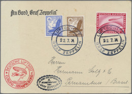 Zeppelin Mail - Germany: 1930/1934, Partie Von Vier Zeppelinbelegen, Dabei Siege - Airmail & Zeppelin