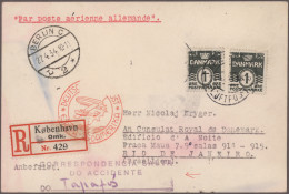 Desaster Mail: 1930/1959, 6 Verschiedene Belege Von Flugzeugabstürzen Mit Entspr - Other & Unclassified