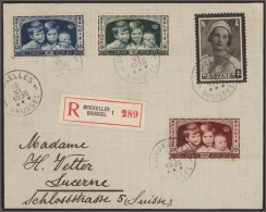 Belgium: 1928/1936 Lot Of 18 Covers And Postcards From Belgium To Switzerland. - Collections