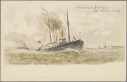 Belgium - Postal Stationery: 1900, Steamer Pictorial Card: Coat Of Arms 5c. Grey - Other & Unclassified