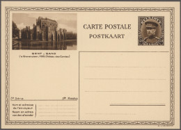 Belgium - Postal Stationery: 1930/1939, King Albert Pictorial Cards, Four Comple - Other & Unclassified