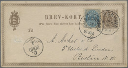 Denmark: 1878/1893, Group Of Four Entires, Therof Three Uprated Stationeries (De - Andere & Zonder Classificatie