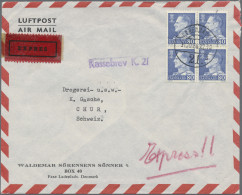 Denmark: 1936/1978, Assortment Of Apprx. 140 Airmail Covers/cards, Showing Espec - Otros & Sin Clasificación