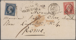 France: 1849/1853 Group Of 14 Covers Franked By Imperf Ceres Or Napoleon Stamps - Collections