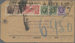 Great Britain: 1938 Seahorses 2/6 (6) And 5/- (4) Used Along With Other KGV. Def - Briefe U. Dokumente
