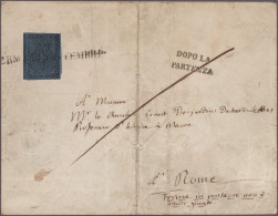 Italian States - Parma: 1855/1856, Two Letters Bearing Single Franking Sass. #5 - Parma