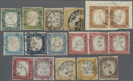 Italian States - Sardinia: 1855/1863, Interesting Collection With Ca.100 Used St - Sardaigne