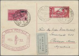 Italy: 1930/1943, Collection Of 24 Airmail Covers/cards, Incl. Better Frankings - Colecciones