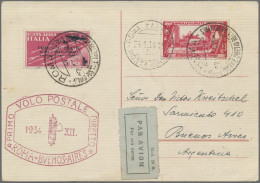Italy: 1930/1943, Collection Of 24 Airmail Covers/cards, Incl. Better Frankings - Lotti E Collezioni