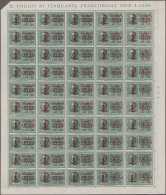 Italy: 1943/1944 Album With 11 Complete Sheets Of RSI Overprints (e.g.1,25 Green - Colecciones