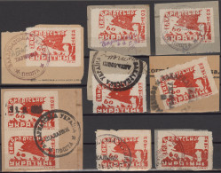 Carpathian Ukraine: 1945, Carpatho Ukraine. Variety Of Postmarks. Selection Of 9 - Ucraina