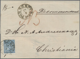 Norway: 1869/1918, Lot Of Four Entires (some Marks/postal Wear): 1867/1868 Lions - Briefe U. Dokumente