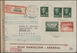 Norway: 1923/1946, Assortment Of 48 Covers/cards, Mainly Commercial Mail, Incl. - Brieven En Documenten