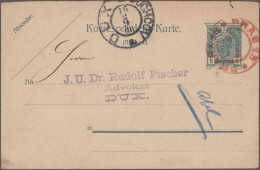 Österreich: 1898/1908, PRAGER POSTAMT 18, Spezial-Sammlung Von ROTEN Stempeln (T - Sammlungen