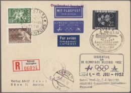 Österreich - Flugpost: 1952/1960, Partie Von Elf Belegen Mit Olympia-Bezug/Olymp - Other & Unclassified