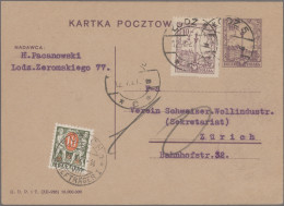 Poland: 1912/1935 18 Covers, Picture Postcards And Postal Stationery Items Sent - Briefe U. Dokumente