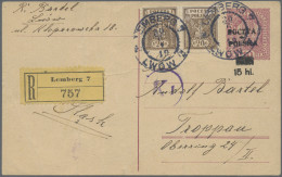 Poland: 1919/1950, Lot Of 25 Covers/cards Incl. Commercially Used (uprated) Stat - Covers & Documents