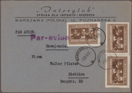 Poland: 1946/1952, Lot Of 15 Covers/cards Incl. Registered And Airmail, Commerci - Covers & Documents