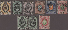 Russia: 1858/1920 (approx.), Accumulation Of About 200 Stamps On Index Cards, Be - Oblitérés