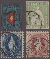 Schweiz: 1850/1908 Kleine Sammlung Von 53 Gestempelten Marken Ab Rayon I-III, Da - Collections