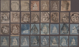 Schweiz: 1854/1862 STRUBEL: Partie Von 63 Marken Aller Wertstufen, Dabei Wenige - Collections
