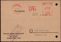 602308 | Seltene Postkarte Der Dynamit AG Vorm. Alfred Nobel & Co In Auflösung. Gelocht!  | Troisdorf (W - 5210), -, - - OC38/54 Belgische Besetzung In Deutschland