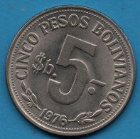 BOLIVIA 5 PESOS BOLIVIANOS 1976 KM# 197 LAMA - Bolivia