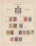 Serbia: 1869/1920, Used And Mint Collection Of Apprx. 120 Stamps On Album Pages, - Serbia