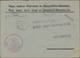 Czechoslowakia: 1945, Transition Period, Assortment Of 40 Covers/cards Showing P - Cartas & Documentos