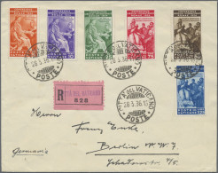 Vatican City: 1929/1936, Lot Of Five Entires Incl. 1935 Juridical Congress Attra - Collections