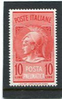 ITALY/ITALIA - 1958  10 L  POSTA PNEUMATICA  MINT NH - Posta Espressa/pneumatica