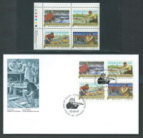 Canada # 1494a UL. PB. MNH + FDC - Canadian Folflore - 4 - Hojas Bloque
