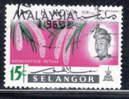 Malaya Selangor 1965 Single 15 Cent Stamp From The Flowers Set In Fine Used Condition. - Selangor