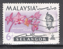 Malaya Selangor 1965 Single 6 Cent Stamp From The Flowers Set In Fine Used Condition. - Selangor