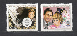 CENTRAFRIQUE PA N° 303 + 304   NEUFS SANS CHARNIERE COTE 10.50€    PRESDENT KENNEDY LADY DIANA   ESPACE APOLLO - Centrafricaine (République)