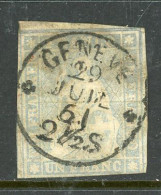 -Switzerland-1855-"Helvetia"  USED  (Yellow Silk) - Used Stamps