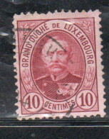 LUXEMBOURG LUSSEMBURGO 1891 1893 GRAND DUKE ADOLPHE CENT. 10c USED USATO OBLITERE' - 1891 Adolphe Front Side