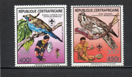 CENTRAFRIQUE PA N° 372A + 372B   NEUFS SANS CHARNIERE COTE 4.50€    OISEAUX ANIMAUX SCOUTISME SURCHARGE - Centrafricaine (République)