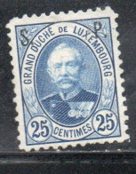 LUXEMBOURG LUSSEMBURGO 1891 1893 GRAND DUKE ADOLPHE SURCHARGE S.P. CENT. 25c MH - 1891 Adolfo Di Fronte
