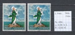 (TJ) Europa CEPT 1966 - San Marino YT 686 (2x) (postfris/neuf/MNH) - 1966
